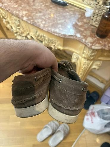 mango velicina 20: Kişi loafer/boat shoes – süet material, qəhvəyi rəng. - Üst hissə — 4