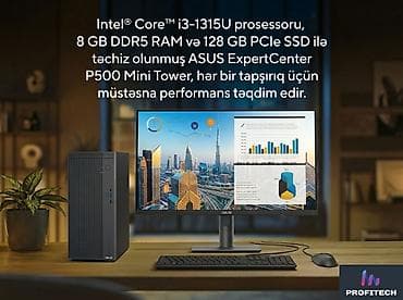 intel core i7: 🔹 PROFITECH MMC təqdim edir 🔹 🖥️ ASUS ExpertCenter P500 Mini Tower — 1