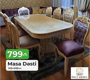 Qonaq otağı üçün, Yeni, Açılmayan, Oval masa