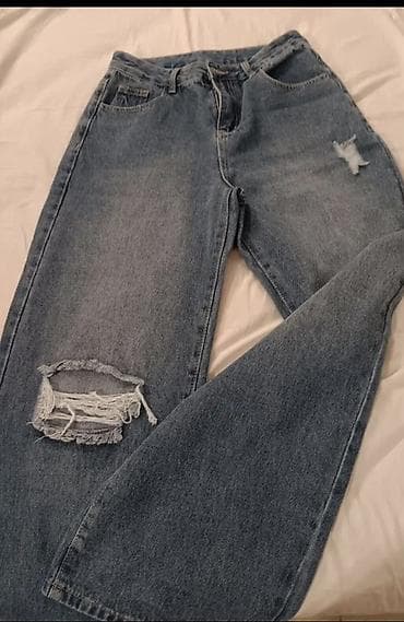 Cinslər: Yüksək bel qadın cins şalvar. Xl ölçü, heç geyinilməyib, səhv ölçü — 2