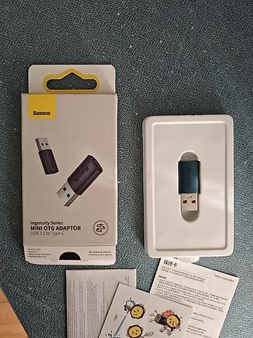 ssd har disk: Baseus OTG adapter USB-C to USB-A yenidir istifade edilmeyib qiymet — 3