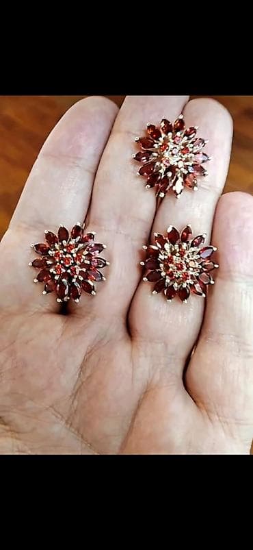 Zərgərlik dəstləri: 💥 ENDİRİM! 💥 Təbii daşlarla hazırlanmış gümüş komplektlər 🔹 — 3