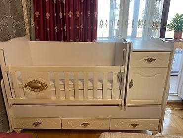 islenmis matras: Oğlan və qız üçün, İşlənmiş, Dördbucaq, Beşik, Matras ilə, Yellənmə mexanizmsiz — 1