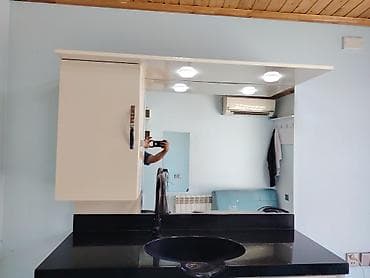 asma tavan: Salon üçün lavabo və güzgü dəsti - Komplekt: üst hissədə iri güzgü — 2