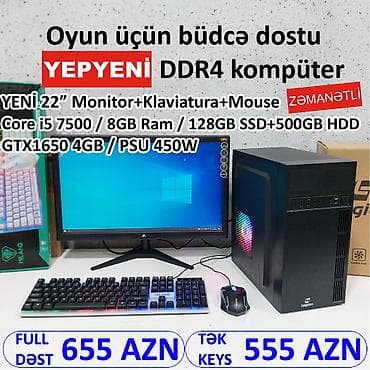 Oyun üçün Kompüter "Legion DDR4 Core i5 7500 GTX1650 4GB 128GB