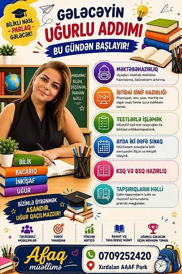 azeri ingilis: Məktəbəqədər və ibtidai sinif hazırlığı, Azərbaycan dili, Əyani, Fərdi, Qrup — 1