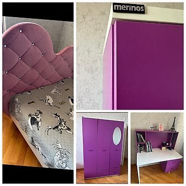 Tahirə Merinos mebel, yataq, yazı masası, şifoner normal vəziyyətdə