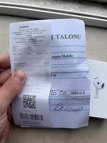 airpods qulaqciq: Yeni Simsiz (Bluetooth) Qulaqcıqlar, Apple, rəng - Ağ — 4