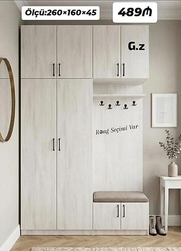 qapi bezeyi: Dəhliz üçün çoxfunksiyalı gardırob-dolab dəsti - Ölçü: 260 × 160 × 45 — 1