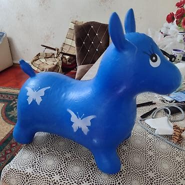 Oyuncaqlar: Məhsul: Uşaq üçün şişmə tullanma oyuncağı – mavi rəngdə, eşşək/at — 2