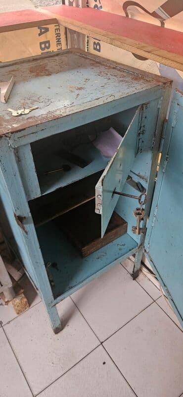 Sifarişlə ofis mebeli: Düz dolab, 1 qapı, Polkalı, Siyirməsiz, Metal — 5