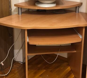 Künc masa, Polkalı, Siyirməsiz, MDF