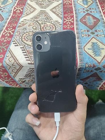 barter iphone: IPhone 11, 128 GB, Qara, Qırıq — 2