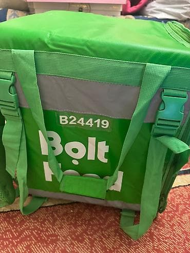 Оборудование для ресторанов, кафе: Bolt Food termal çatdırılma çantası - Rəng: yaşıl, reflektorlu boz — 3