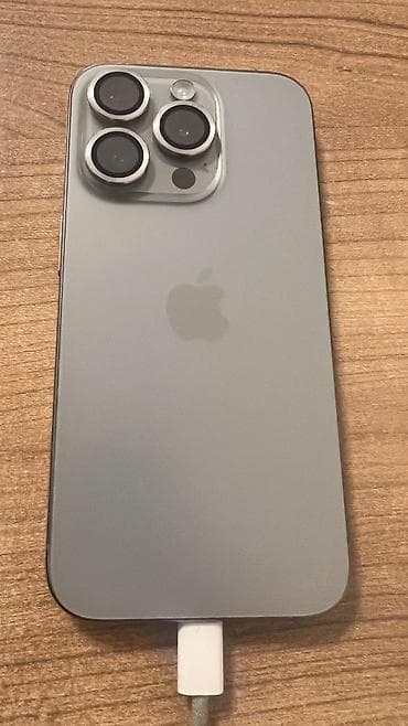 2.el apple telefon: IPhone 15 Pro, 128 GB, Gümüşü, Simsiz şarj — 1