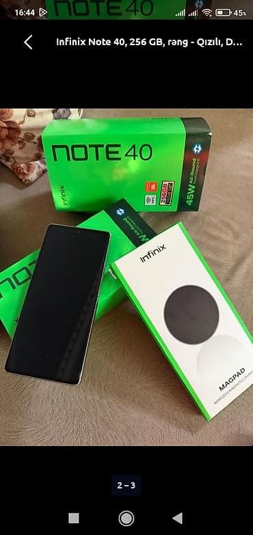 kaset satışı: Infinix Note 40, 256 GB, rəng - Qızılı, Face ID, Sənədlərlə, Düyməli — 1