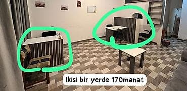 Мебель: Ofis mebelləri və aksesuarları satılır: - Boz rəngli 3 nəfərlik — 3