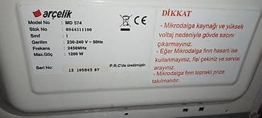 Mikrodalğalı sobalar: Mikrodalğalı soba Arcelik, Ayrıca dayanan, Qril ilə, rəng - Bej, İşlənmiş — 2