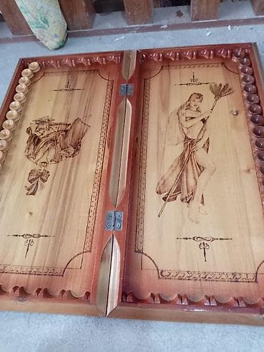 oyun cd: Taxta nərd taxtası – əl işidir - Material: təbii ağac (tam taxta) — 5