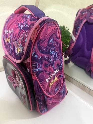 çanta mektebli: Məktəb çantası – qızlar üçün - Rəng və dizayn: bənövşəyi-çəhrayı — 2