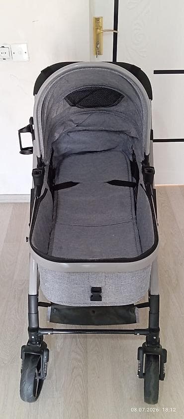 araba: Uşaq arabası – “Baby Home”, boz rəng - 2-si 1-də tipli: beşik tipli — 2