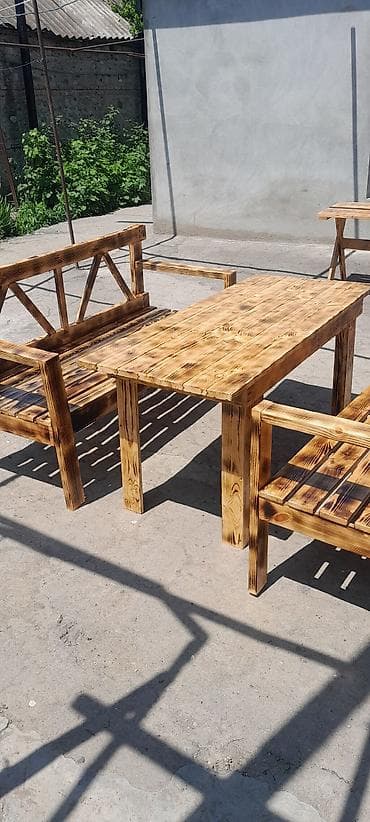 bağ ucun stollar: Taxta mebel dəsti — 5