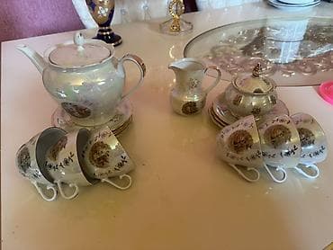 Çay dəsti, rəng - Göy, Farfor, Çexiya