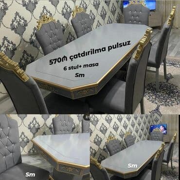 stol desdi: Masa desti 6-ədəd stul 1-ədəd masa qiymət:490azn Çatdırılma pulsuz — 9