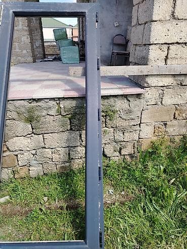 sef qapi: Plastik qapı Təsvir: - Material: Alüminium profil, tünd boz rəng - — 2