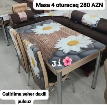 купить круглый стол в баку: *Sifarişlə hazırlanır* ✔️Kuxna üçün stol stul dəsti✨✨. 2 stul 1 — 18