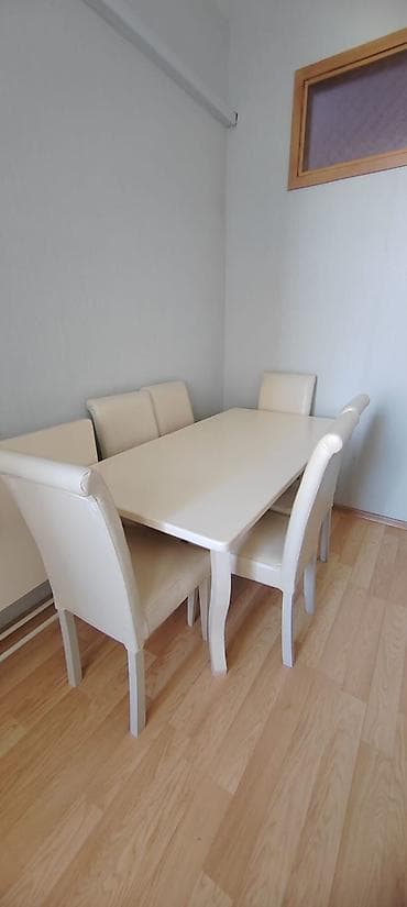 Qonaq otağı üçün, İşlənmiş, Açılan, Kvadrat masa, 6 stul — 1