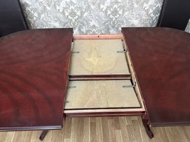 круглый стол трансформер: Гостиный стол, Б/у, Раскладной, Дерево, Овальный стол — 3