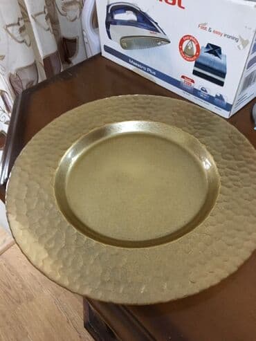 boşqab altlığı: Boşqablar, 1 əd, rəng - Qızılı, Şüşə — 2