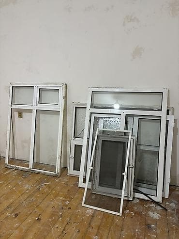 PVC pəncərə çərçivələri və şüşə paketlər dəsti - Material: ağ rəngli