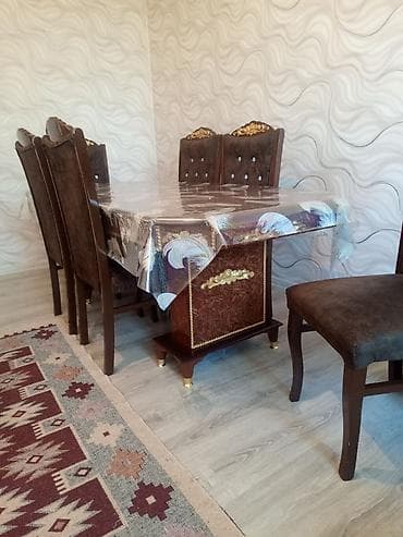 Qonaq otağı üçün, Açılmayan, Dördbucaq masa, 6 stul
