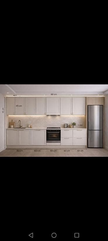 islenmis metbex mebeli satilir: Sifarisle yığılır Mətbəx mebel dəsti – ölçüləri göstərilmiş tam xətti — 1