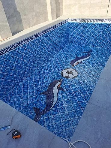 hovuz mozaika: Hovuzların. yuyulması ve temiri - Hovuzların tam mozaika ilə — 4