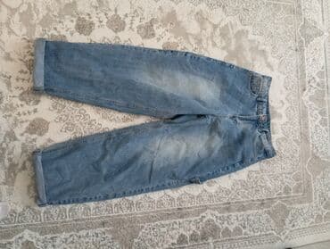 Mavi rəngli denim şalvar - Model: rahat (loose/relaxed fit), düz lalafo.az -da Mavi rəngli denim şalvar - Model: rahat (loose/relaxed fit), düz