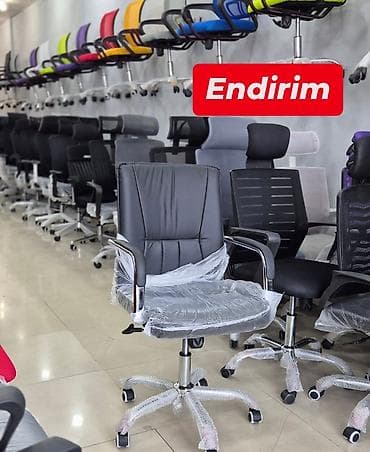 ucuz kreslo: Yeni, Təkərli, Qolları tənzimlənir, Dəri — 5