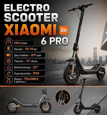 Yeni Elektrik samokat 12", 351 - 500 Vt, 26 - 35 km/s, Ünvandan götürmə, Pulsuz çatdırılma, Ödənişli çatdırılma — 1