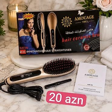 Бытовая техника: AMOUAGE 1983 saç düzləşdirən daraq – model AM-03/M-03. Keramik səthli — 1