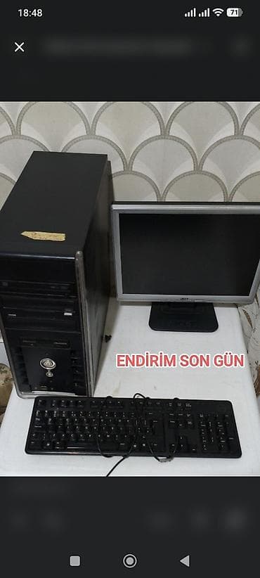 komputer notebook: Masaüstü kompüter dəsti 3 ü ram yoxdur sadece PC da Tərkibi: - Sistem — 1