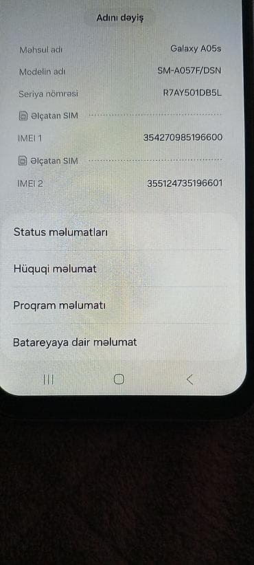 Samsung Galaxy A05s, 128 GB, rəng - Ağ, İki sim kartlı