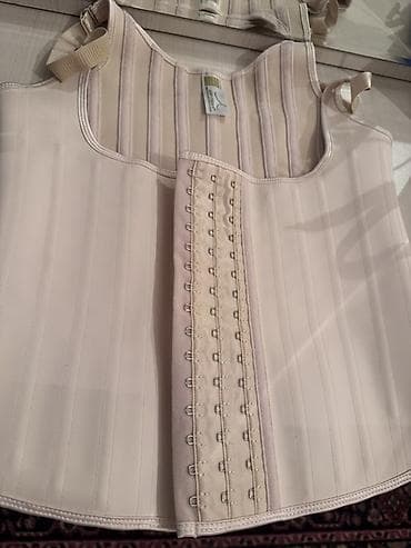 Qadın bel formalaşdıran korset – krem rəng - Tam bədənli dizayn: arxa