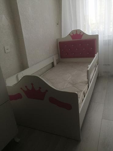 mebellər: Uşaq çarpayısı – “Princess” dizaynı - Rəng: ağ gövdə, çəhrayı — 2