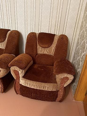 Б/у, Классический диван, Кресло, Диван, С подъемным механизмом, Раскладной — 2