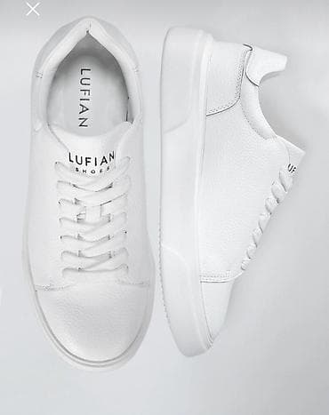 krasofqa: Lufian Shoes kişi sneakersi – klassik ağ rəngdə minimalist dizayn. - — 2