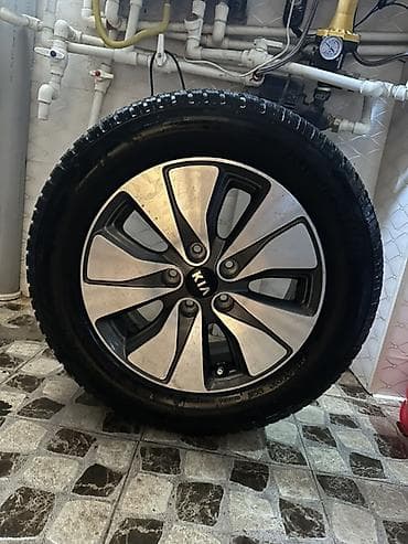 kia optima disk: Kia orijinal yüngül lehimli disk + Bridgestone qış şini dəsti disk — 4