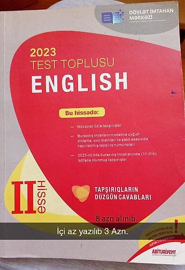 İngilis dili Testlər 11-ci sinif, DİM, 2-ci hissə, 2023 il