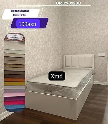 Yataq dəsti – Baza + Matras hədiyyə - Ölçü: 90x200 - Komplekt: baza